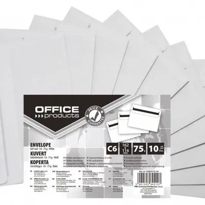 Koperta c6 sk OFFICE PRODUCTS biała 10szt