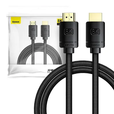 Kabel hdmi 2.1 Baseus high definition series, 8k 60hz, 3d, hdr, 48gbps, 3m (czarny)
