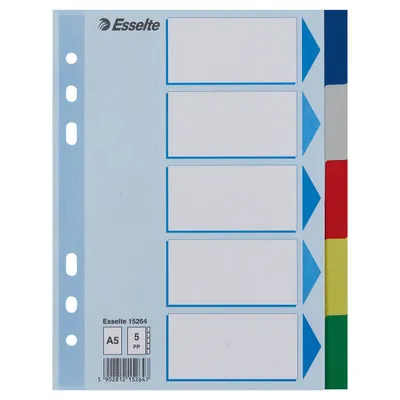 Przekładki a5 ESSELTE 15264 mix pp 5szt