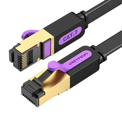 Płaski kabel sieciowy utp cat7 Vention icabd rj45 ethernet 10gbps 0,5m czarny