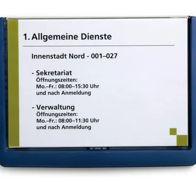 Tabliczka informacyjna pozioma a5 DURABLE click sign 486607 granatowa