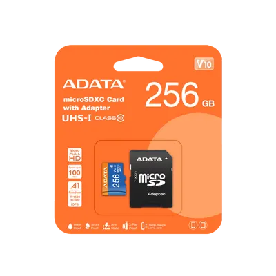 Adata karta pamięci microsd premier 256gb uhs1/cl10/a1+adapter
