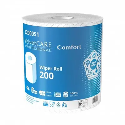 Czyściwo przemysłowe dwuwarstwowe celulozowe VELVET care 200 5200051 biały 200m 1 szt.