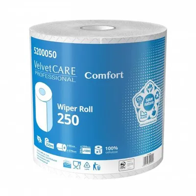 Czyściwo przemysłowe dwuwarstwowe celulozowe VELVET care 250 comfort 5200050 biały 250m 1 szt.