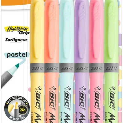Zakreślacz BIC highlighter grip pastel 992561 mix*6 1.6-3.3mm 6szt
