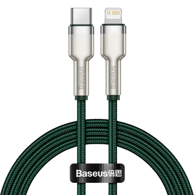 Kabel usb-c do lightning Baseus cafule, pd, 20w, 1m (zielony)