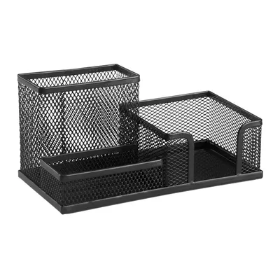 Przybornik na biurko 205x103x98mm D.RECT czarny metalowa siatka