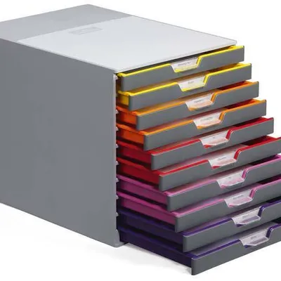 Pojemnik 280x292x356mm DURABLE varicolor 761027 szary 10 szuflad