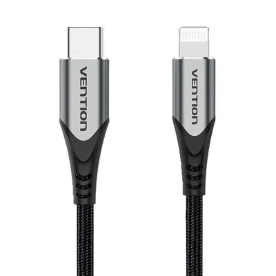 Kabel usb-c 2.0 do lightning Vention tachh 2m mfi szary