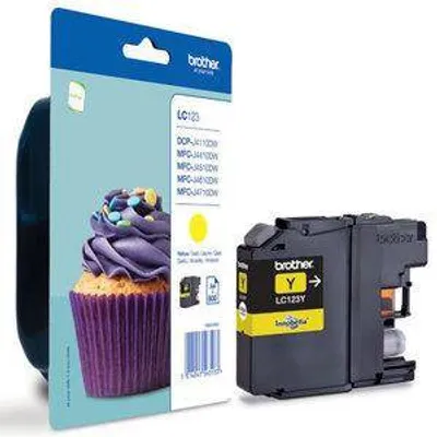 Tusz oryginalny BROTHER lc123y yellow 600 stron