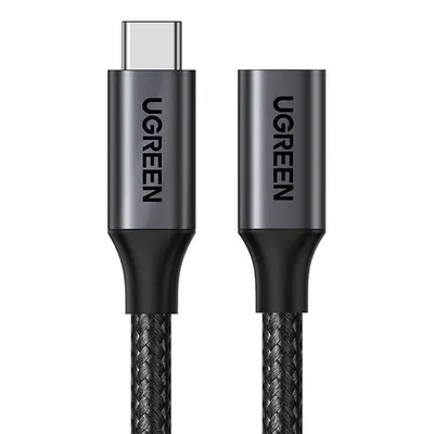 Przedłużacz usb 3.2 UGREEN us372 męski usb-c do żeński usb-c gen 2 0,5m (czarny)