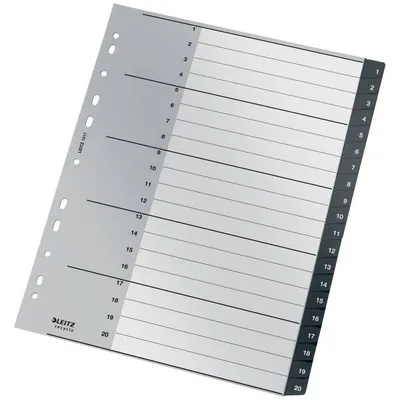 Przekładki 1-20 a4 LEITZ recycle 12110000 czarny pp