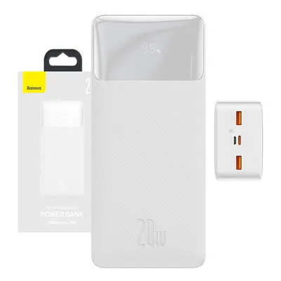 Powerbank Baseus bipow 30000mah, 2xusb, usb-c, 20w (biały)