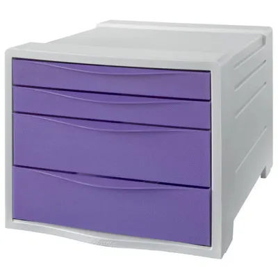 Pojemnik z szufladami 281x244x365mm ESSELTE colour'breeze 628458 lawendowy 4 szuflady