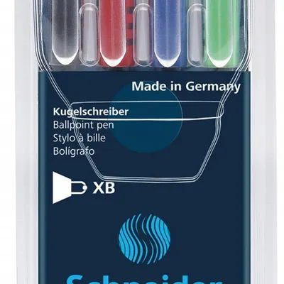 Długopisy SCHNEIDER slider basic mix kolorów podstawowych xb 4szt