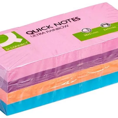 Karteczki samoprzylepne 38x51mm Q-Connect rainbow mix 12x100kart