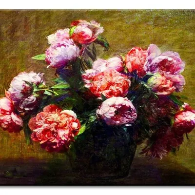 Henri fantin latour - wazon z peoniami - 50x70 cm - g92709