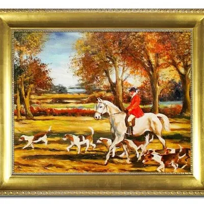 Polowanie - sfora psów - 53x64 cm - g05346
