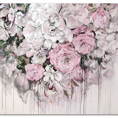 Obraz olejny - kwiaty nowoczesne - 110x150 cm - g108265