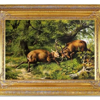 Zwierzęta - walka jeleni - 90x120 cm - g95204