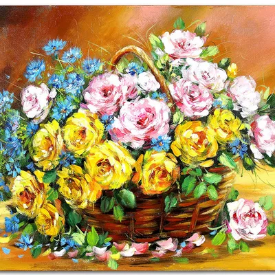 Obraz olejny - róże - 80x120 cm - g119138