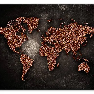 Coffee - kawowa mapa świata - 50x70 cm - g93806