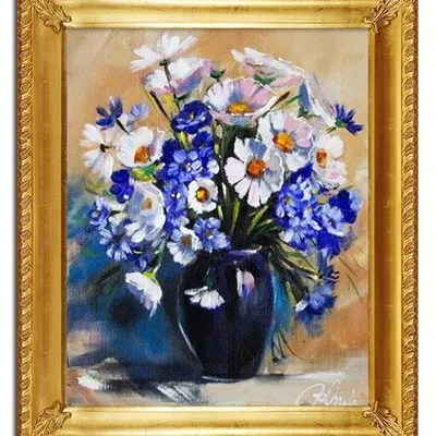 Bukiety mieszane - stokrotki i fiołki - 54x64 cm - g04155