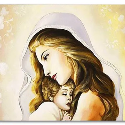 Obraz olejny - obrazy maryjne - maria z jezusem - 60x90 cm - g119347