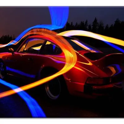 Motodreams - neonowe porshe - 60x90 cm - g92876