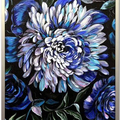 Obraz olejny - kwiaty nowoczesne - 63x93 cm - g118463