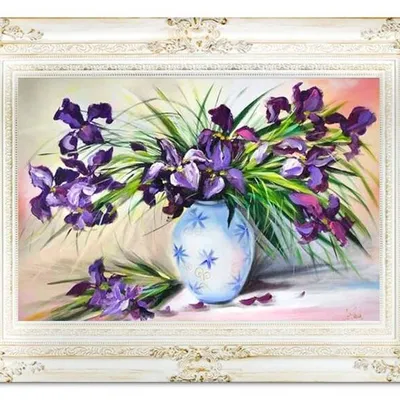 Obraz olejny - kwiaty - 90x120 cm - g16557