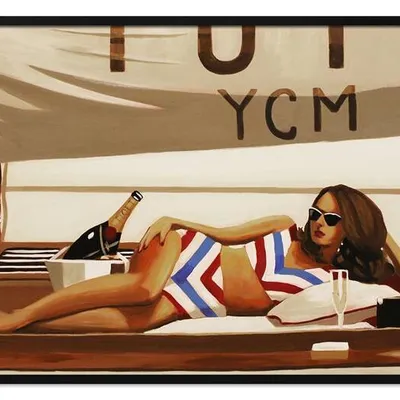 Obraz olejny - jack vettriano - słońce i szampan - 63x93 cm - g112027