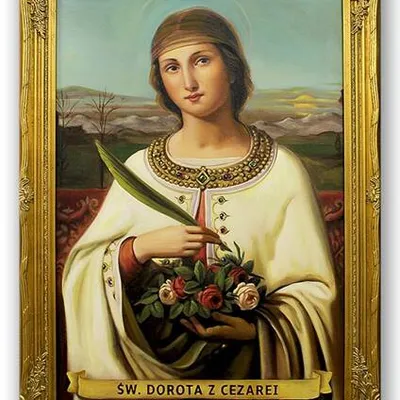 Obraz olejny - religijne - portret św. dorota z cezarei - 74x104 cm - g118286