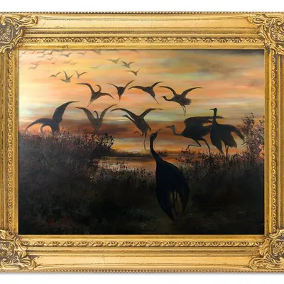 Józef chełmoński - odlot żurawi - 40x50 cm - g05714