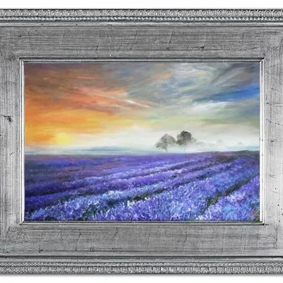 Pola lawendowe - lawendowa mgła - 92x122 cm - g17378