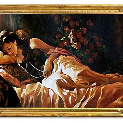 Ludzie - śpiąca na łóżku -106x156 cm - g15900