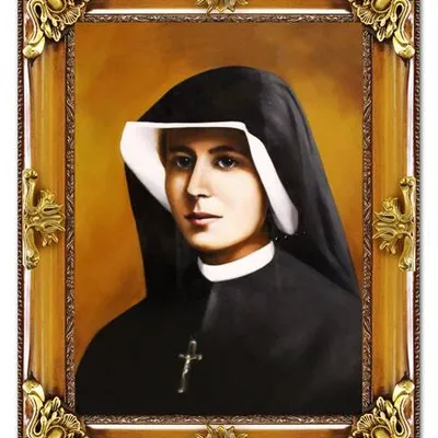 Obraz olejny - religijne - portret świętej faustyny - 70x90 cm - g109279