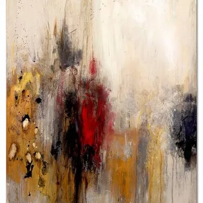 Obraz olejny - abstrakcyjne - płatki złota - 80x120 cm - g119473