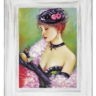 Ludzie - malująca usta - 76x96 cm - g95226