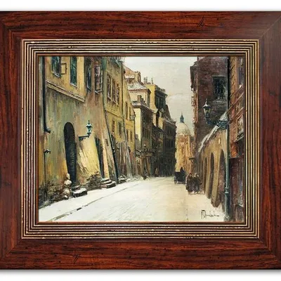 Władysław chmieliński - ulica brzozowa na starym mieście w warszawie - 36x31 cm - g95122