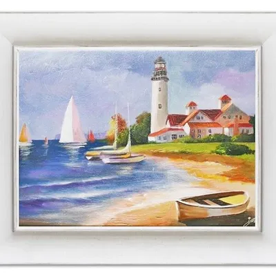Marynistyka - nadmorska osada - 40x50 cm - g14985