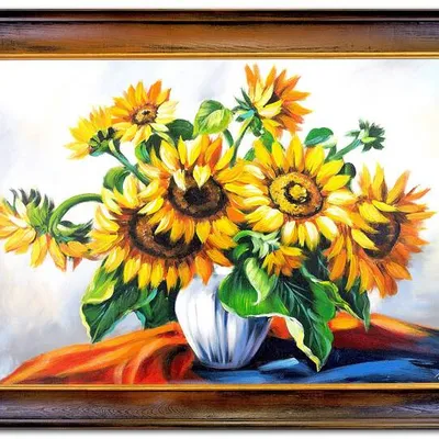 Słoneczniki - spragnione słońca - 76x106 cm - g01843