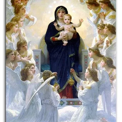 William adolphe bouguereau - madonna z aniołami - 50x70 cm - g93754