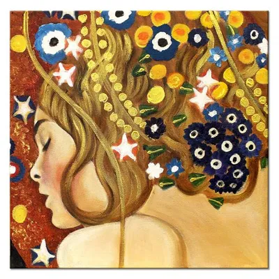 Obraz olejny - gustav klimt - węże wodne ii - 90x90 cm - g118427