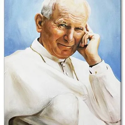 Obraz olejny - papież jan paweł 2 - 110x150 cm - g119496