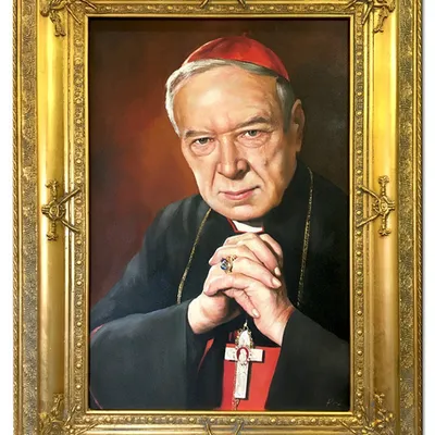 Obraz olejny - religijne - portret kardynała stefana wyszyńskiego - 90x120 cm - g118423