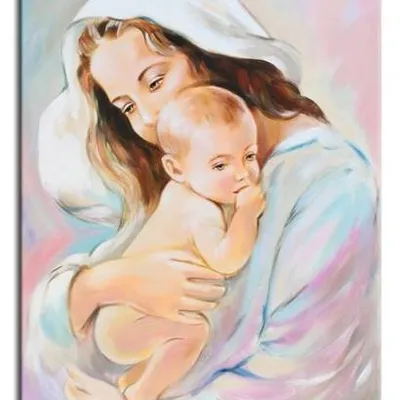 Maryja - święta maria z maleńkim jezusem - 60x90 cm - g02042