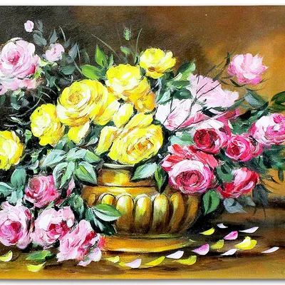 Obraz olejny - róże - 50x70 cm - g119240