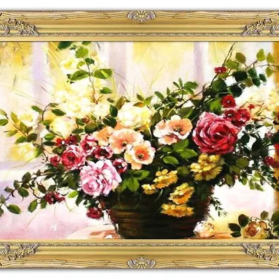 Róże - koszyk róż - 75x105 cm - g04031
