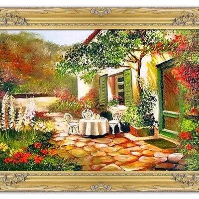 Architektura - kwitnący ogród - 75x105 cm - g05434